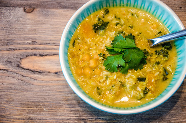 vegan coconut curry soup recipe image